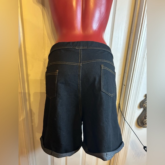 Ashley Blue Pull On shorts 3x dark blue cuffed cottom polyester stretch - Picture 4 of 9
